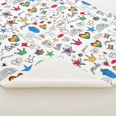 ゲイプライドドードルパターン シェルパブランケット (3/4)