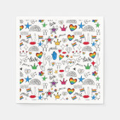 ゲイプライドドードルパターン スタンダードカクテルナプキン (正面)