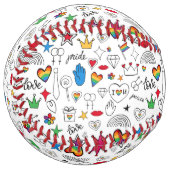 ゲイプライドドードルパターン ソフトボール (正面左)