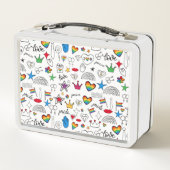 ゲイプライドドードルパターン メタルランチボックス (裏面)