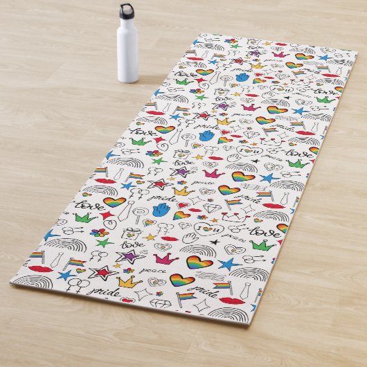 ゲイプライドドードルパターン ヨガマット (インサイチュ)