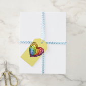 ゲイプライドハートデザイン ギフトタグ (より糸付き)