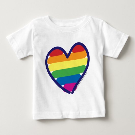 ゲイプライドハートcatneato ベビーTシャツ (正面)