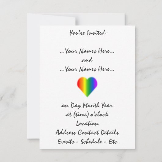 ゲイプライドパーティの招待状レインボーラブカード 招待状 (裏面)