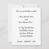 ゲイプライドパーティの招待状同性愛カード 招待状 (裏面)