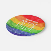 ゲイプライドパーティーウォーターカラーレインボー紙プレート ペーパープレート (アングル)