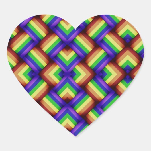 ゲイプライドパーティーパターンハート ハートシール (正面)