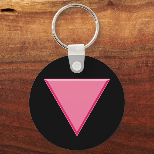 ゲイプライドピンクの三角形 キーホルダー (正面)