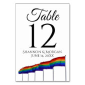 ゲイプライドフェスティバルレインボー結婚フラッグズ テーブルナンバー (裏面)