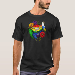 ゲイプライドフラワーテーブルトップRpgゲームサイコロゲームRa Tシャツ