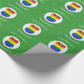 ゲイプライドブラウンスキンエンジェルクリスマスフラッグパーソナル ラッピングペーパー (角)