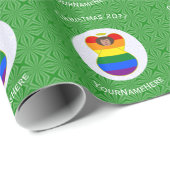 ゲイプライドブラウンスキンエンジェルクリスマスフラッグパーソナル ラッピングペーパー (ロールコーナー)