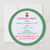 ゲイプライドブラウンスキンエンジェルクリスマスフラッグパーソナル 招待状 (裏面)