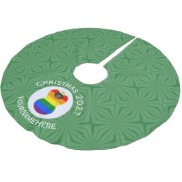 ゲイプライドブラックエンジェル国旗のクリスマスパーソナライズされた ブラッシュドポリエステルツリースカート