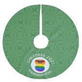 ゲイプライドブラックエンジェル国旗のクリスマスパーソナライズされた ブラッシュドポリエステルツリースカート (正面)