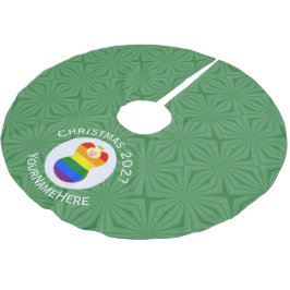 ゲイプライドブロンデエンジェルクリスマスパーソナライズされた国旗 ブラッシュドポリエステルツリースカート