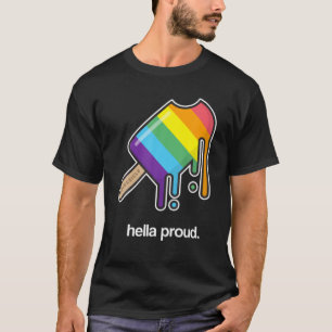 ゲイプライドヘラ誇りを持ったLGBTQポプシクルアイスクリーム Tシャツ