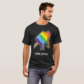 ゲイプライドヘラ誇りを持ったLGBTQポプシクルアイスクリーム Tシャツ (正面フル)