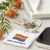 ゲイプライドマーチレインボー国旗LGBTQ キーホルダー (正面右)
