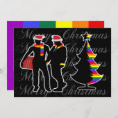 ゲイプライドメリークリスマスゲイ少年と木 シーズンカード (正面/裏面)
