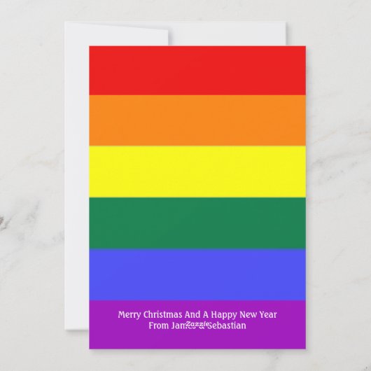 ゲイプライドメリークリスマスゲイ少年と木 シーズンカード (裏面)