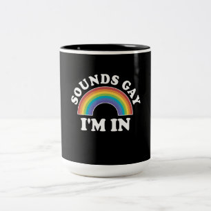 ゲイプライドメンLGBTレインボーサウンズゲイ ツートーンマグカップ