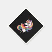 ゲイプライドユニコーンハートレインボーフラッグLGBT スタンダードカクテルナプキン (角)