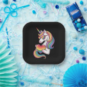 ゲイプライドユニコーンハートレインボーフラッグLGBT ペーパープレート (パーティー)