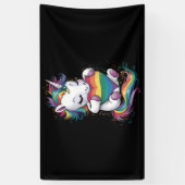 ゲイプライドユニコーンハートレインボーフラッグLGBT 横断幕 (縦)