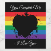 ゲイプライドラブハート ワインラベル (シングルラベル)