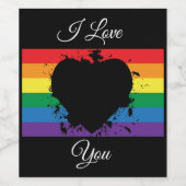 ゲイプライドラブハート ワインラベル (シングルラベル)