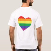 ゲイプライドラブハート Tシャツ (裏面)