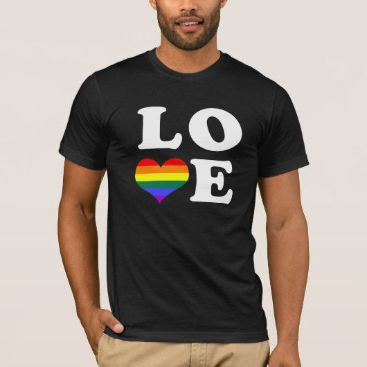 ゲイプライドラブハート Tシャツ (正面)