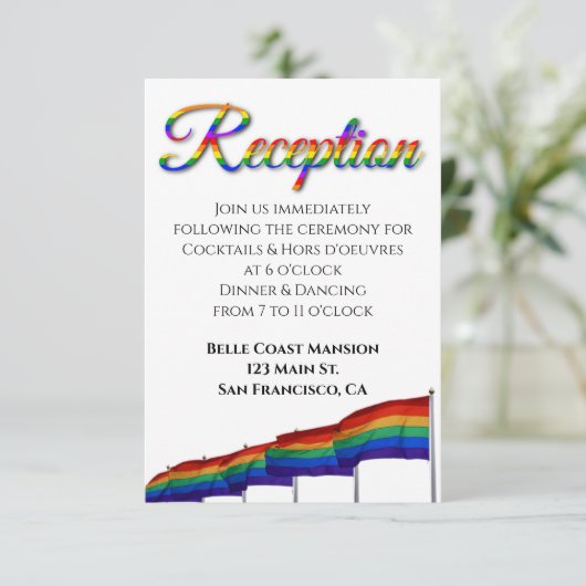 ゲイプライドレインボーウェディングレセプションエンクロージャカード エンクロージャーカード (スタンド正面)