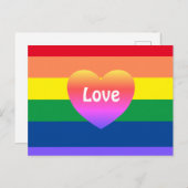 ゲイプライドレインボーカラフルハートLGBTQはがき ポストカード (正面/裏面)