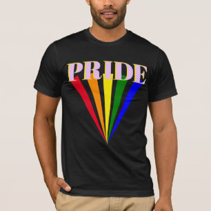 ゲイプライドレインボーカラフルlgbt hbtqタイポグラフィ tシャツ