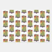 ゲイプライドレインボークリスマスツリーパターン ラッピングペーパーシート (正面3)