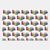 ゲイプライドレインボークリスマスツリーパターン ラッピングペーパーシート (正面)