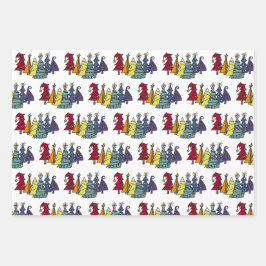 ゲイプライドレインボークリスマスツリーパターン ラッピングペーパーシート