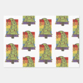 ゲイプライドレインボークリスマスツリーパターン ラッピングペーパーシート (正面3)