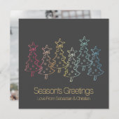 ゲイプライドレインボークリスマスツリーパーソナライズされた シーズンカード (正面/裏面)