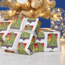 ゲイプライドレインボークリスマスツリー ラッピングペーパー