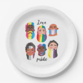 ゲイプライドレインボージェンダーの国旗の男性  ペーパープレート (正面)