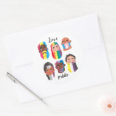 ゲイプライドレインボージェンダーの国旗の男性 ラウンドシール (封筒)