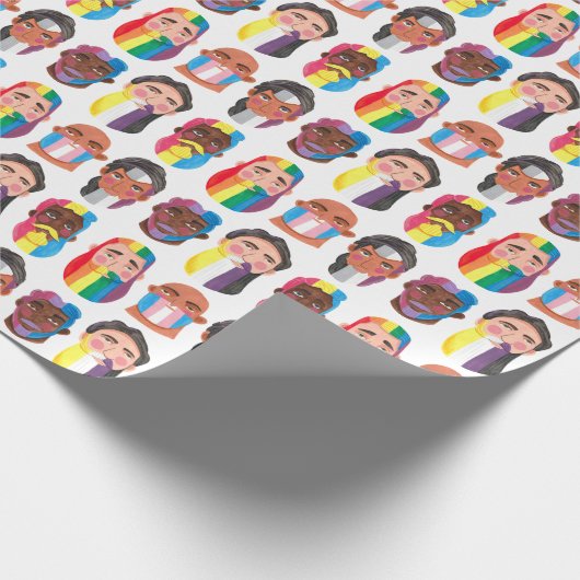 ゲイプライドレインボージェンダーの国旗の男性 ラッピングペーパー (角)