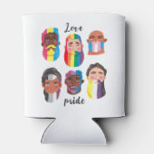 ゲイプライドレインボージェンダーの国旗の男性 缶クーラー (裏面)