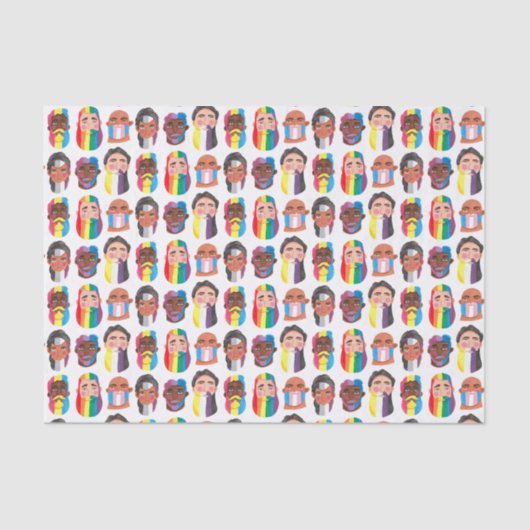 ゲイプライドレインボージェンダーの国旗の男性 薄葉紙 (正面)