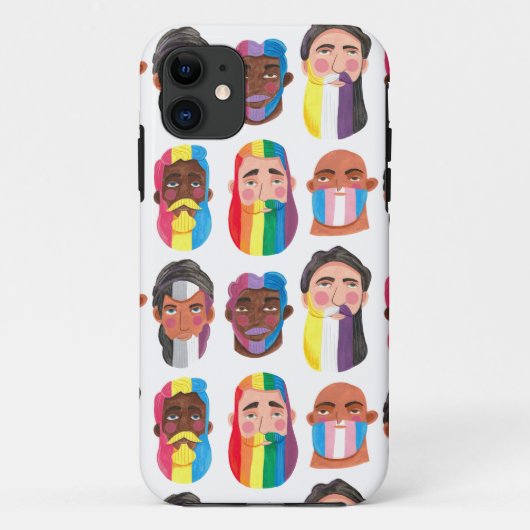 ゲイプライドレインボージェンダーの旗ひげ男性ギフト Case-Mate iPhoneケース (裏面)