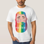 ゲイプライドレインボージェンダーフラッグメンズTシャツ Tシャツ (正面)