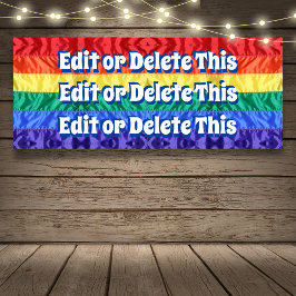 ゲイプライドレインボーストライプズカスタム文字パーソナライズされた 横断幕